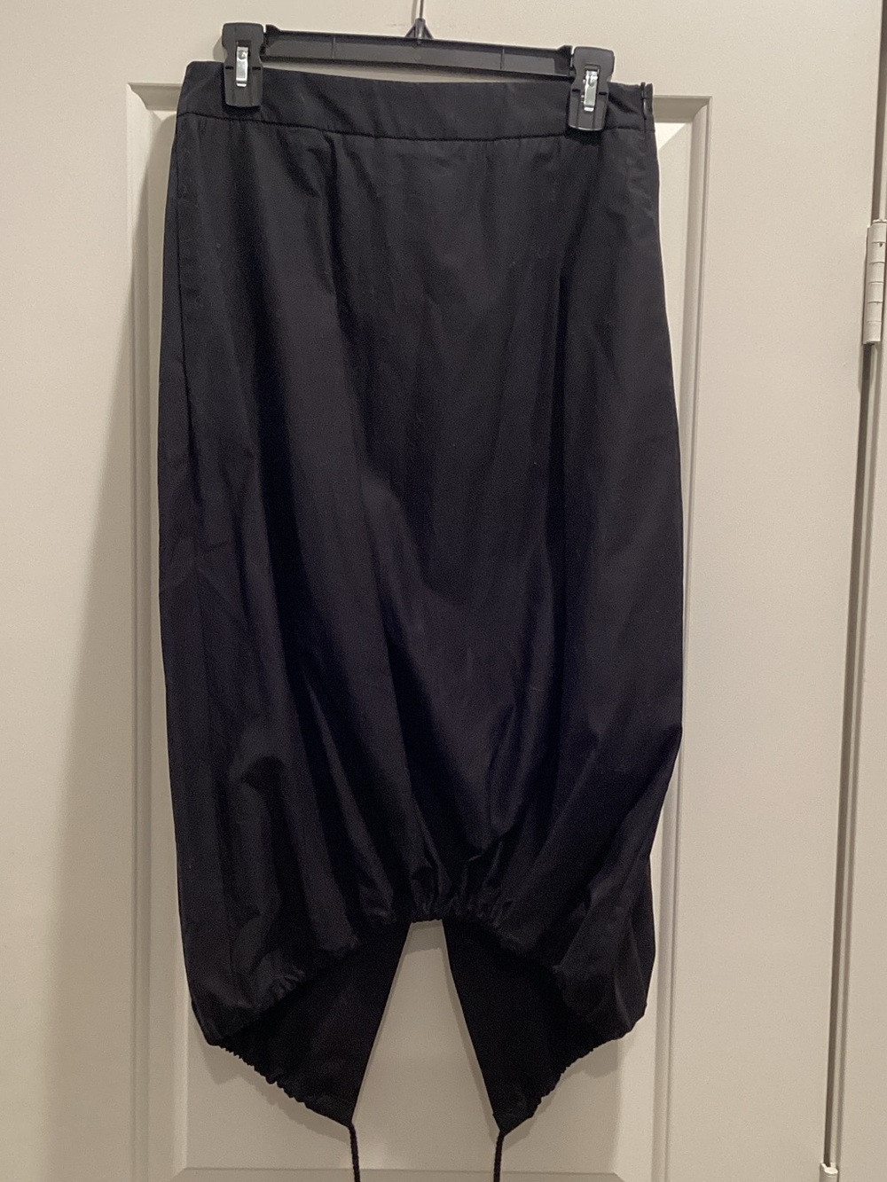 Zara Black Asymmetrical Drawstring Hem Skirt